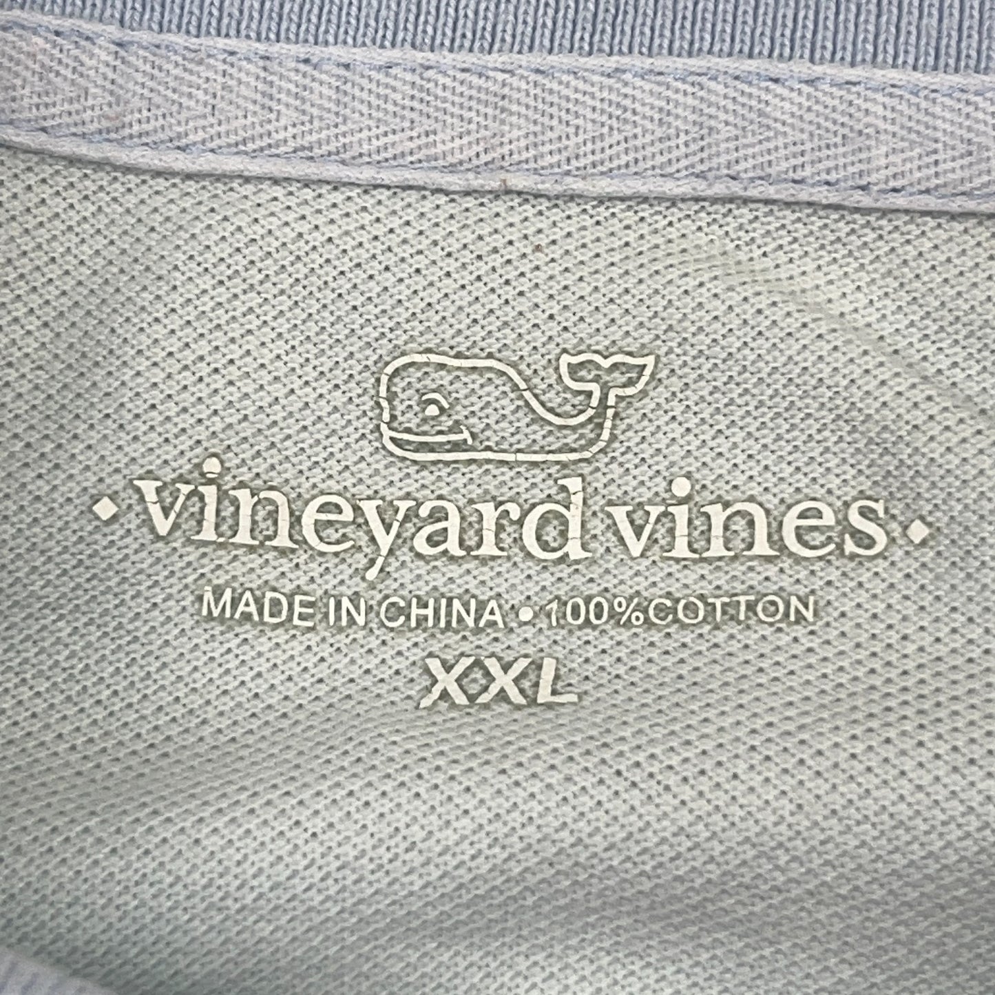 Vineyard Vines Polo Shirt Mens XXL 2XL Blue Short Sleeve Pique Knit Whale Logo