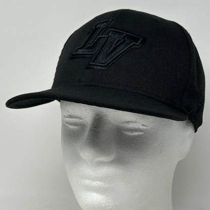 Las Vegas Aviators Hat Baseball Cap MiLB New Era Wool Black On Black Fitted 7 - Neon Vintage