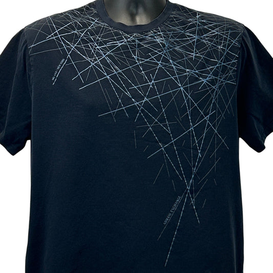 Armani Exchange T Shirt Milano New York Lines Black Short Sleeve XL X-Large