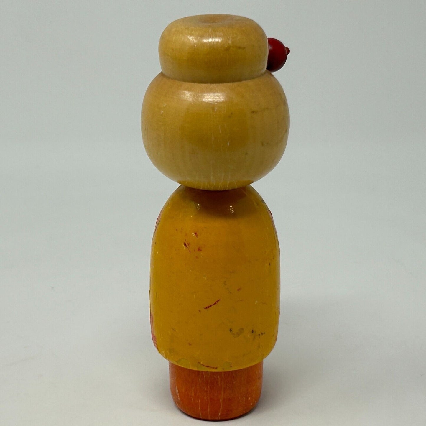 Vintage Japanese Wooden Kokeshi Doll Handmade Folk Art Stamped Woman Female