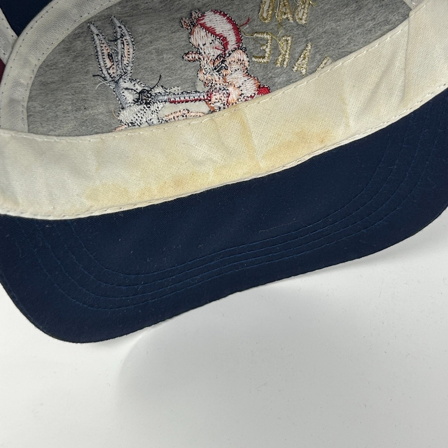Vintage 90s Bad Hare Day Bugs Bunny Camp Hat Baseball Cap 5 Panel Strapback Blue - Neon Vintage
