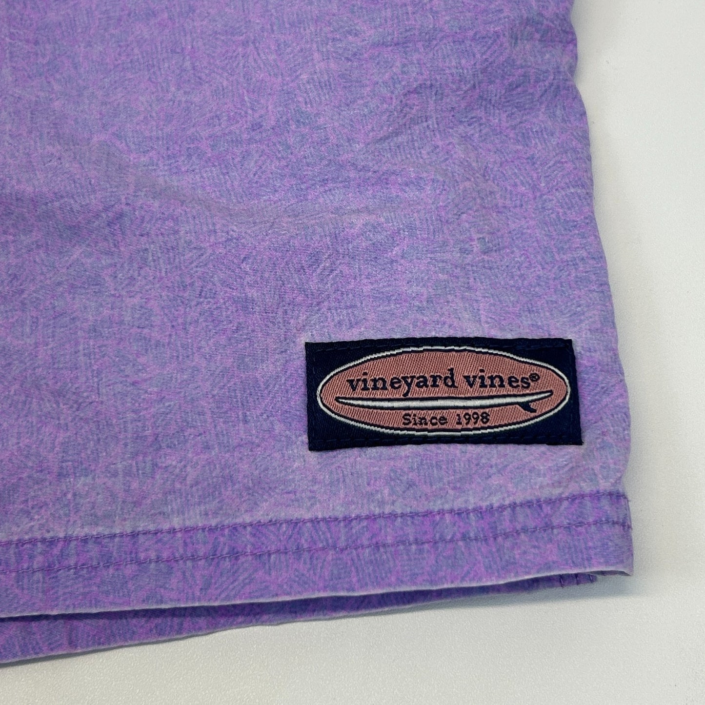 Vineyard Vines Island Swim Trunks Shorts Swimming Pockets Purple Mens M Medium - Neon Vintage