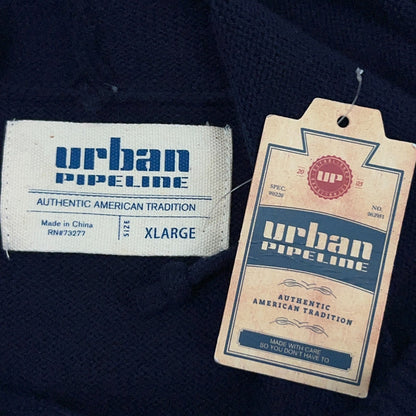 Urban Pipeline Fair Isle Hooded Sweater Hoodie Nordic Navy Blue Mens XL X-Large