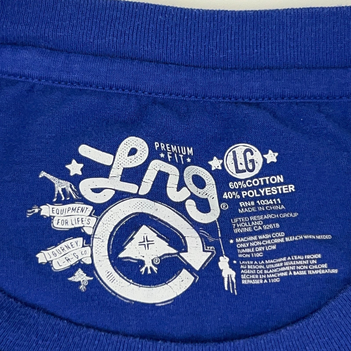 LRG Lifted Research Group City Scene T Shirt L Large Blue AOP All Over Print Tee