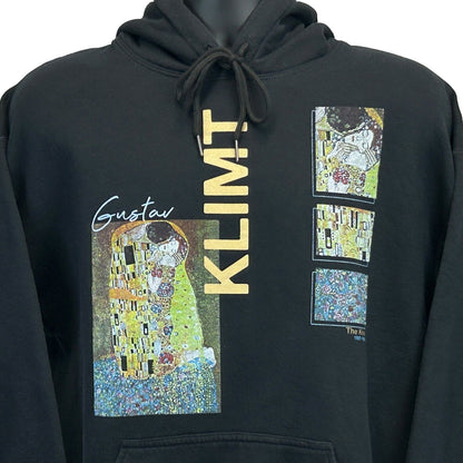 Gustav Klimt The Kiss Hoodie Large Art Painting Hooded Sweatshirt Mens Black