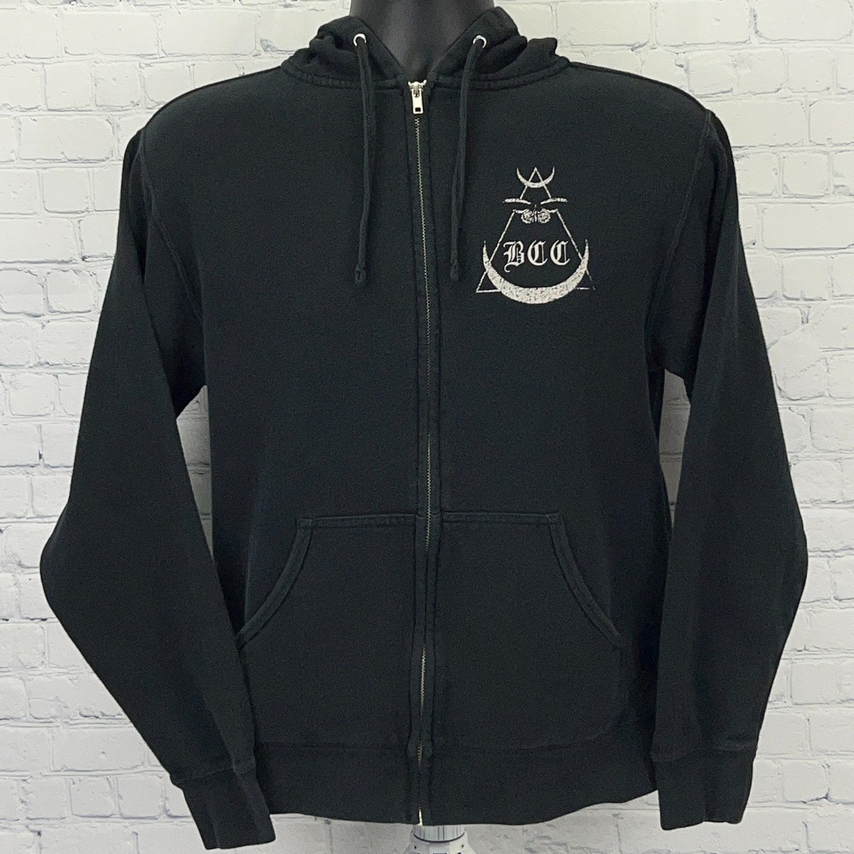 Blackcraft Cult As Above So Below Moth Moon Black Zip Up Hoodie Unisex S Small