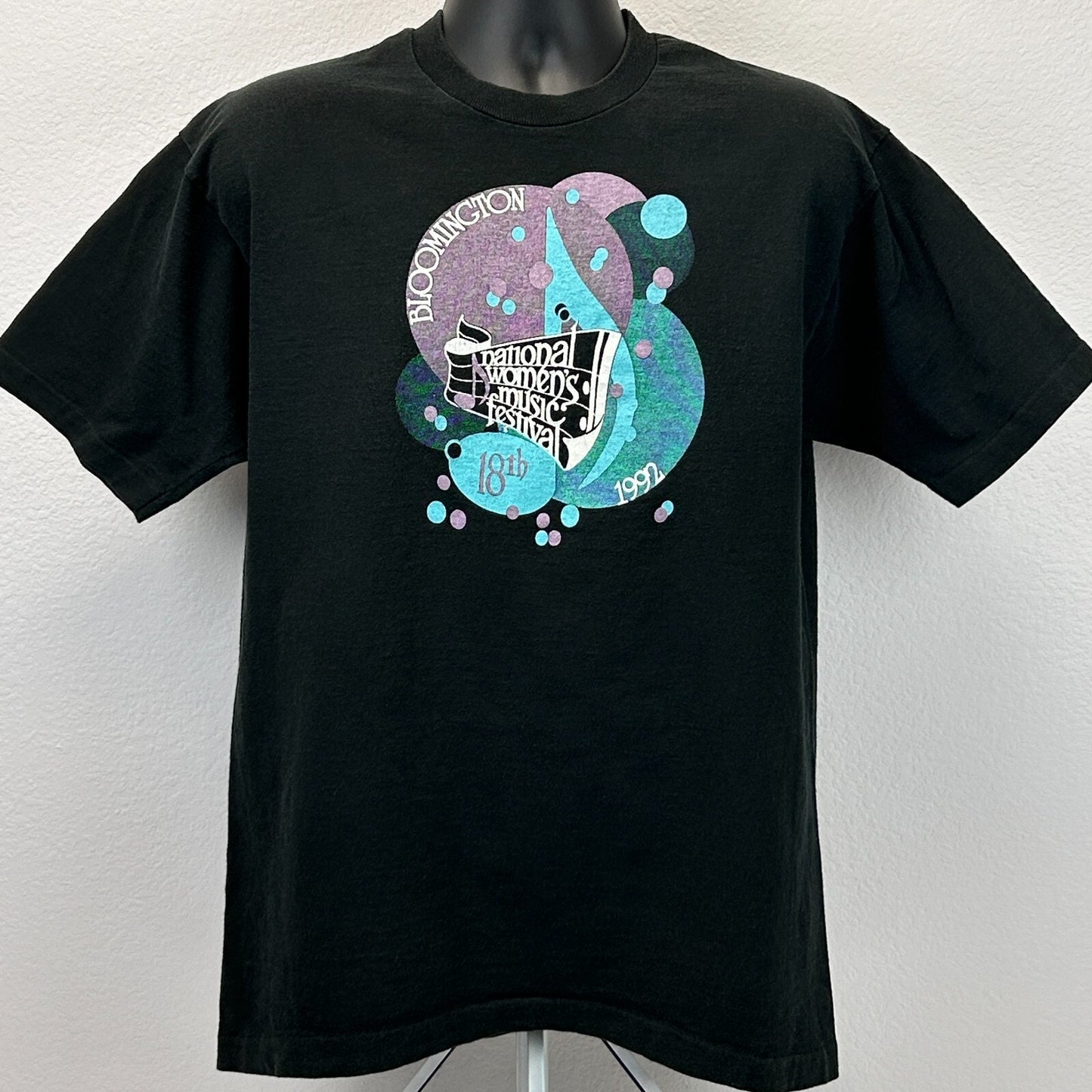 Vintage 90s National Womens Music Festival T Shirt Unisex XL Black Bloomington