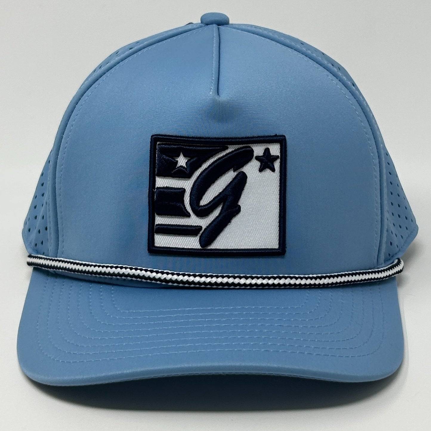 The Game Logo Trucker Hat Cap Blue Mesh Snapback 5 Panel A-Frame Rope Corded