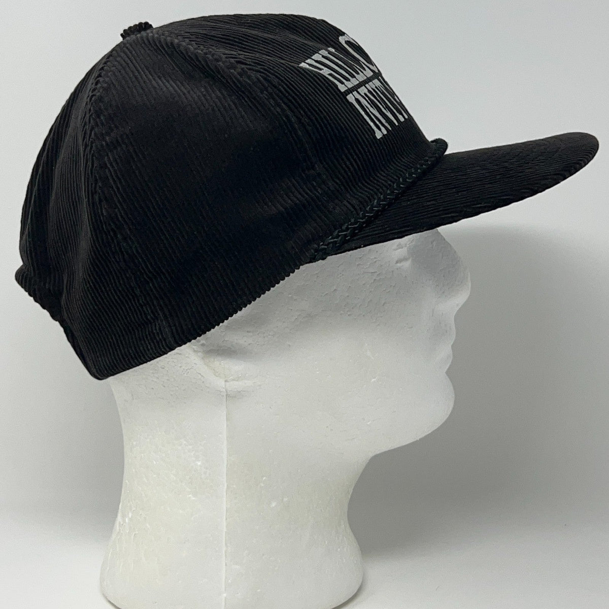 Vintage Hillcrest Invitational Black Corduroy Rope Snapback Baseball Hat Cap