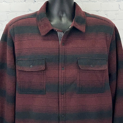 Voyager Plush Fleece Sherpa Lined Flannel Jacket Shirt XL X-Large Plaid Red
