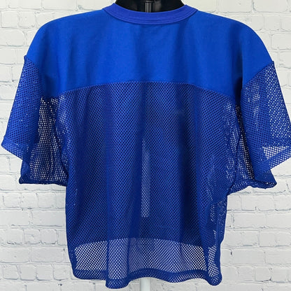 Vintage Alpha Epsilon Pi Mesh Crop Jersey Shirt M Medium Blue AEPi Fraternity