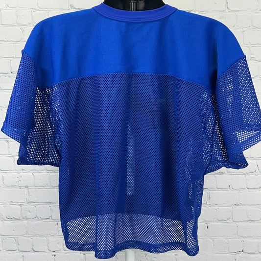 Vintage Alpha Epsilon Pi Mesh Crop Jersey Shirt M Medium Blue AEPi Fraternity
