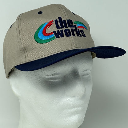 Vintage 90s The Works Hat Baseball Cap The Supreme Cap 6 Panel Snapback Beige