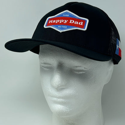 Happy Dad Seltzer Texas Flag Trucker Hat Baseball Cap Nelk Boys Snapback Black
