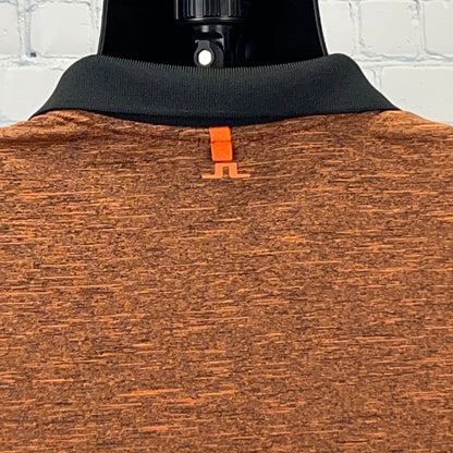 J.Lindeberg Jay Slim Fit Golf Polo Shirt L Large Orange Golfer Golfing Stretch