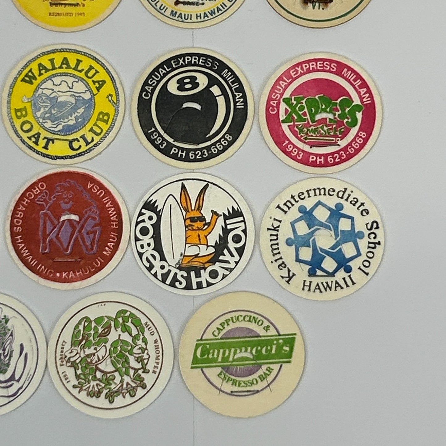 Lot of 24 Hawaii Milk Caps Pogs Vintage 90s Hawaiian Advertising Game 1993