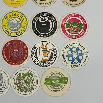 Lot of 24 Hawaii Milk Caps Pogs Vintage 90s Hawaiian Advertising Game 1993