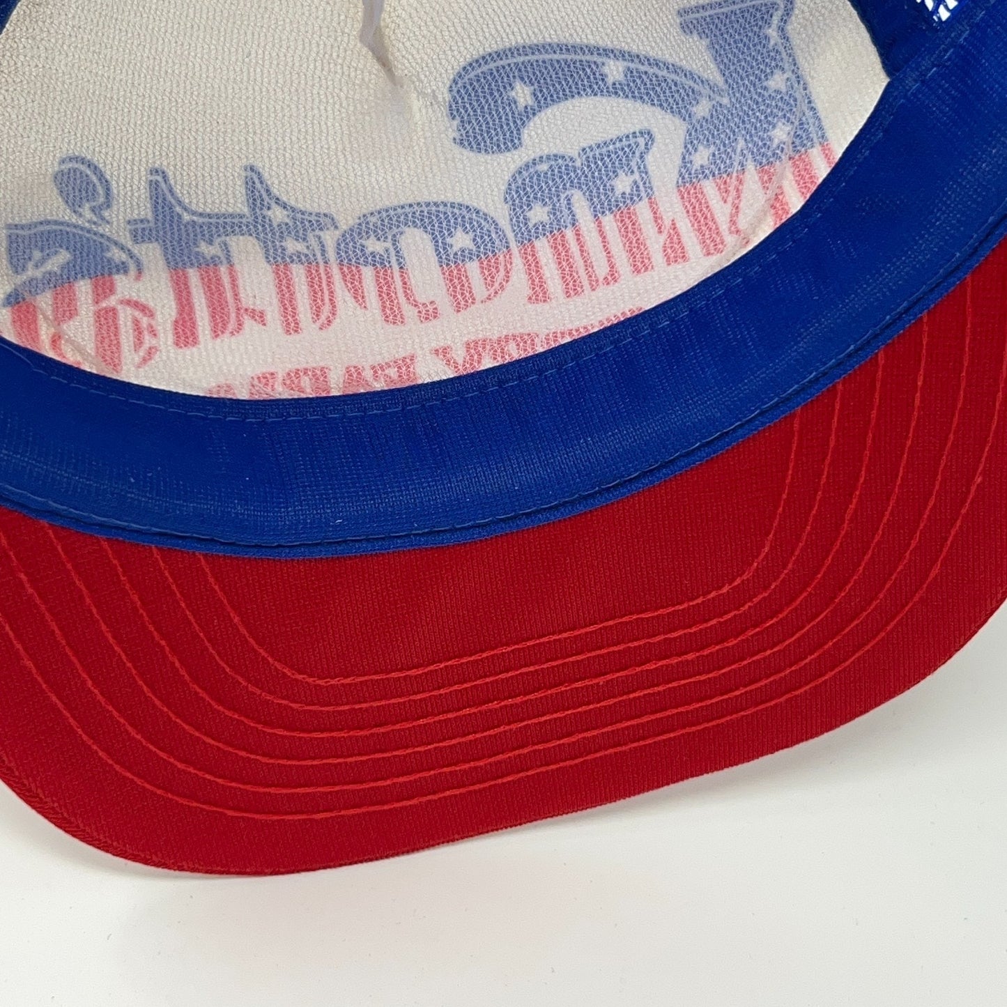 Vintage 80s Knotts Berry Farm Trucker Hat Baseball Cap Atlas Mesh Snapback Blue
