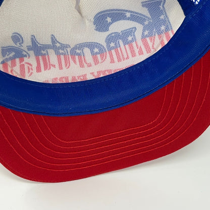 Vintage 80s Knotts Berry Farm Trucker Hat Baseball Cap Atlas Mesh Snapback Blue