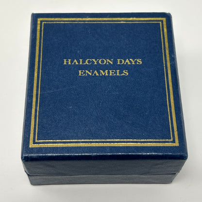 Vintage Halcyon Days Enamel Screw Top Jar "The Gift Is Small" Bilston England