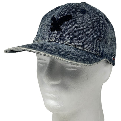 American Eagle Outfitters Denim Cap in Blue with Embroidered Logo on Front, Adjustable Size
