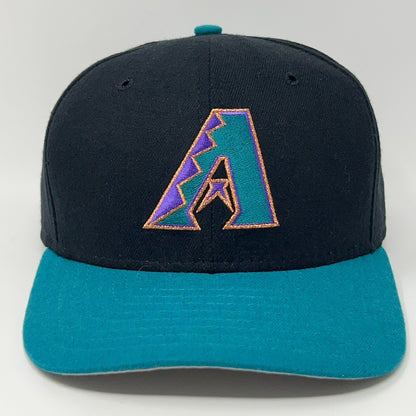 New Era Arizona Diamondbacks Black Cap with Teal Brim and Embroidered Logo on Front
