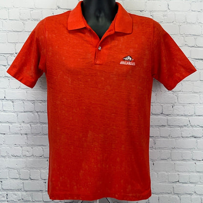 Arkansas Razorbacks vintage red polo shirt with short sleeves and embroidered logo
