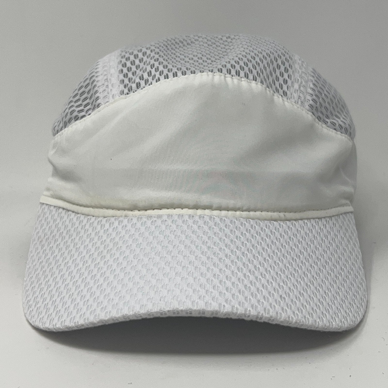 Augusta White Athletic Cap with Mesh Panels, Front View for Breathability and Comfort