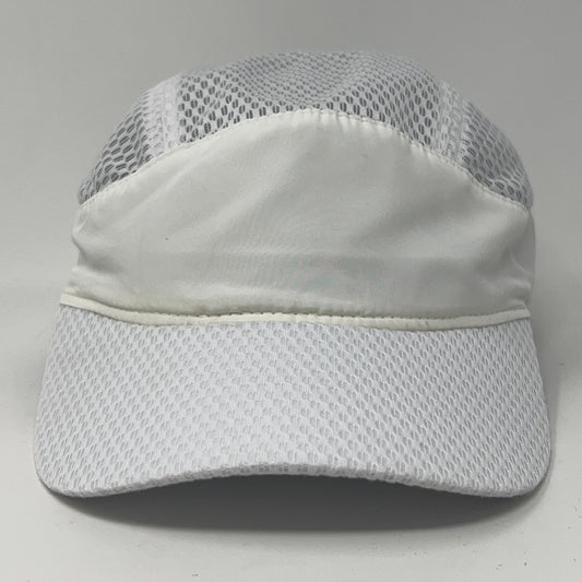 Augusta White Athletic Cap with Mesh Panels, Front View for Breathability and Comfort
