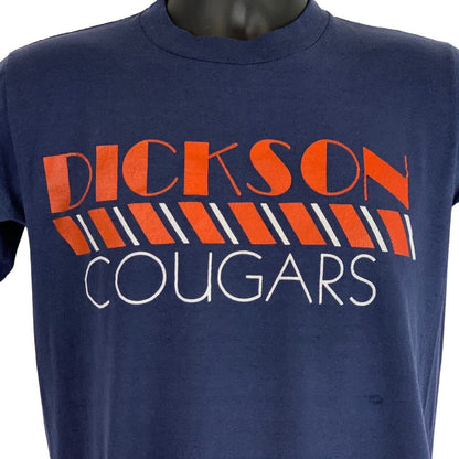 Vintage Dickson County Cougars T Shirt Mens Small Tennessee High School USA Blue