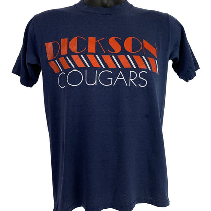 Vintage Dickson County Cougars T Shirt Mens Small Tennessee High School USA Blue