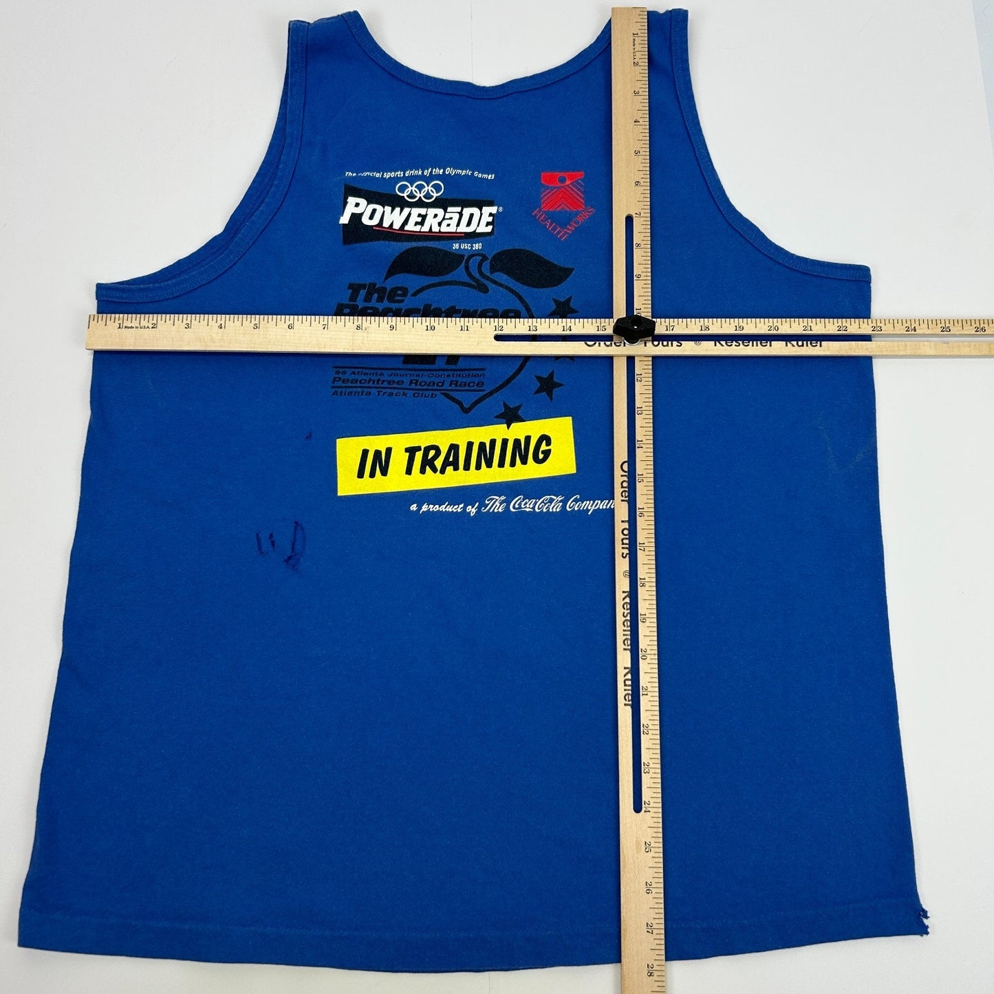 Vintage Powerade Atlanta Olympics Tank Top T Shirt Mens XL X-Large Blue 90s USA