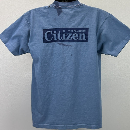 Vintage 80s 90s The Fauquier Citizen T Shirt Virginia Newspaper Blue XL X-Large - Neon Vintage