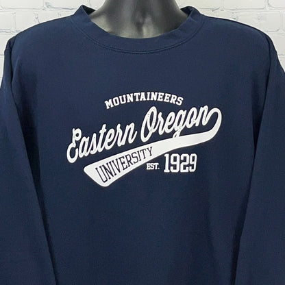 Eastern Oregon University Mountaineers Sweatshirt XL X-Large Blue EOU MV Sport