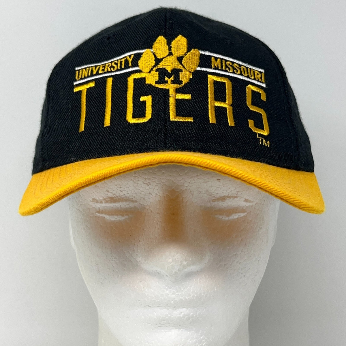 Vintage 90s Missouri Tigers Mizzou University Hat Baseball Cap Snapback Black
