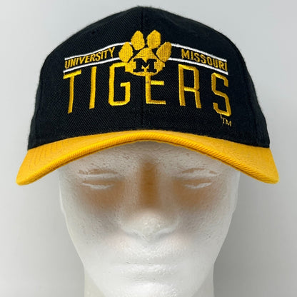 Vintage 90s Missouri Tigers Mizzou University Hat Baseball Cap Snapback Black