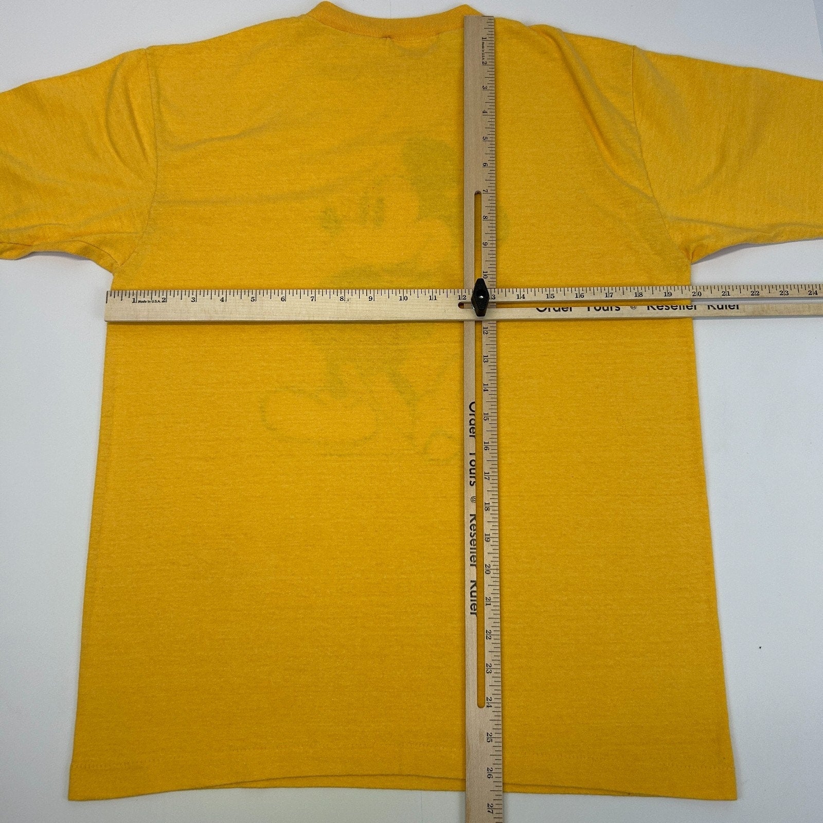 Vintage 70s Mickey Mouse T Shirt Walt Disney Disneyland Yellow Tee Mens M Medium - Neon Vintage