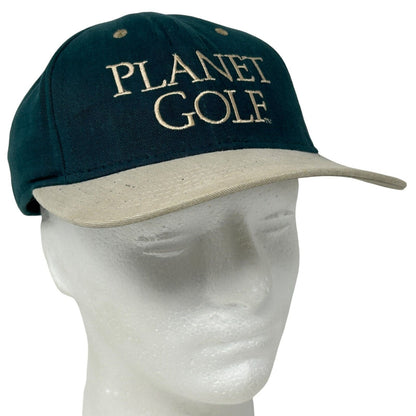 Vintage Planet Golf Baseball Hat Cap Golfing Golfer Strapback Six Panel Green