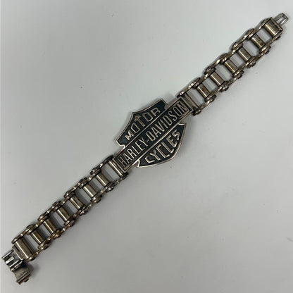 Vintage Harley Davidson Biker Chain Link Bracelet 925 Silver 114g Motorcycles