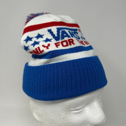 Vans Only For The Elite Cuffed Pom Pom Beanie Toque Winter Hat Skater White