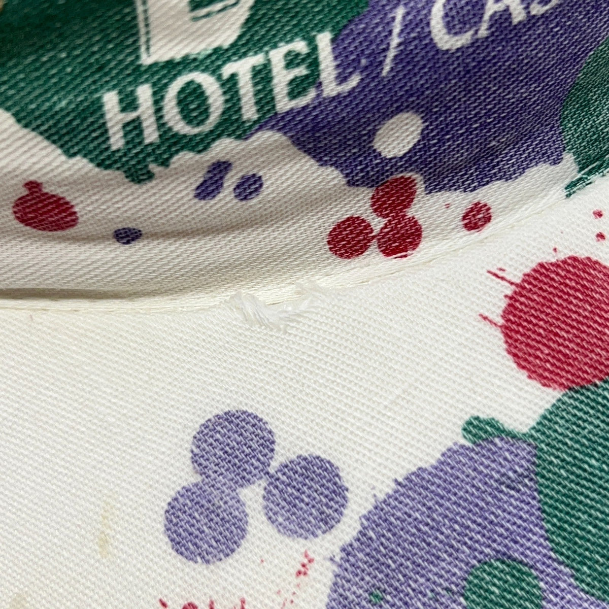Vintage 90s Excalibur Casino Las Vegas Painters Hat Cap Paint Splash White 7 3/8