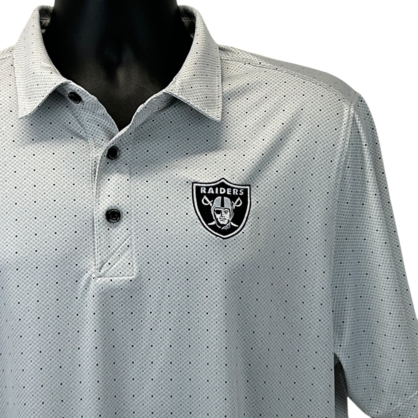 Las Vegas Raiders Polo Shirt White NFL Short Sleeve Cutter & Buck Mens L Large