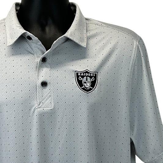 Las Vegas Raiders Polo Shirt White NFL Short Sleeve Cutter & Buck Mens L Large