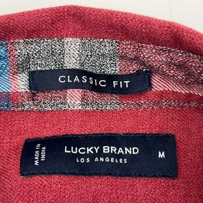 Lucky Brand Humboldt Plaid Workwear Button Front Shirt Red Long Sleeve M Medium