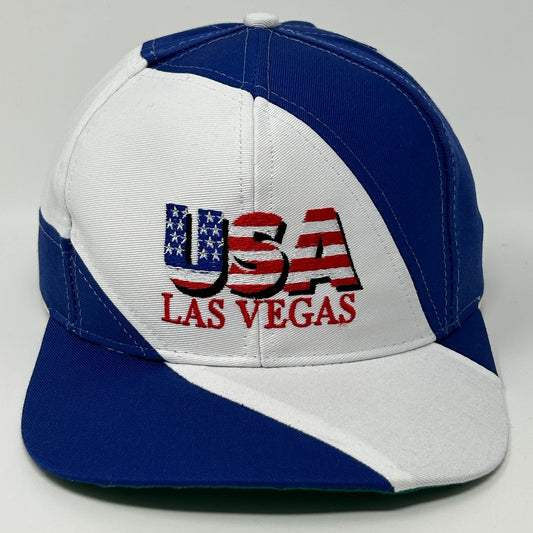 Las Vegas Hat Baseball Cap Blue USA Flag Patriotic Gambling Casino Snapback