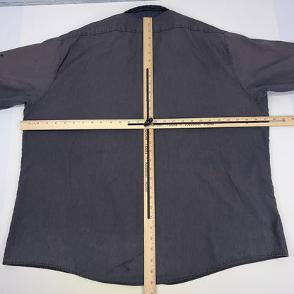 Vintage 90s Distressed UPS United Parcel Service Button Front Shirt Gray 2XL XXL