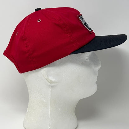 Vintage 90s Burlington Route Hat Baseball Cap Railroad Train CB&Q Snapback Red