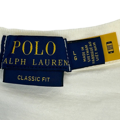 Polo Ralph Lauren T Shirt Large Authenticated Big Pony Classic Fit Mens Ivory