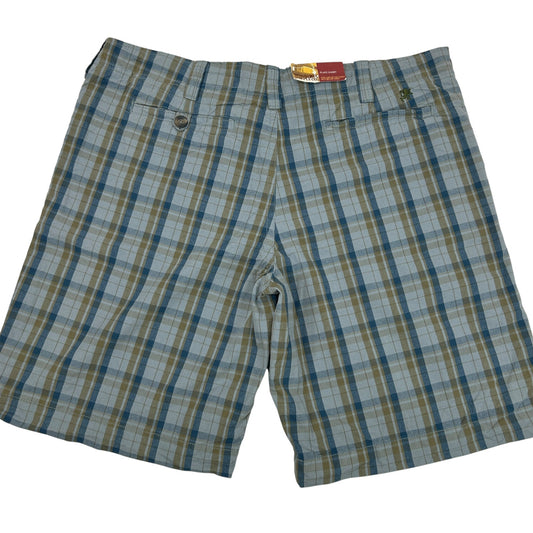 Mossimo Plaid Bermuda Shorts Low Waist Flat Front Pockets Cotton Blue 40