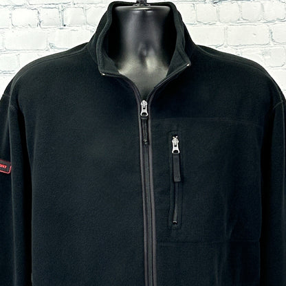 Ralph Lauren Polo Sport Fleece Jacket Polartec Full Zip Pockets Black L Large - Neon Vintage